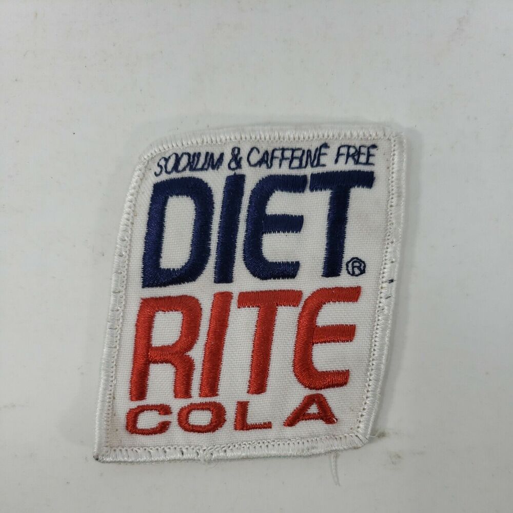 Diet Rite Cola Embroidered Patch Vintage Collectible Red White Blue Pre-owned